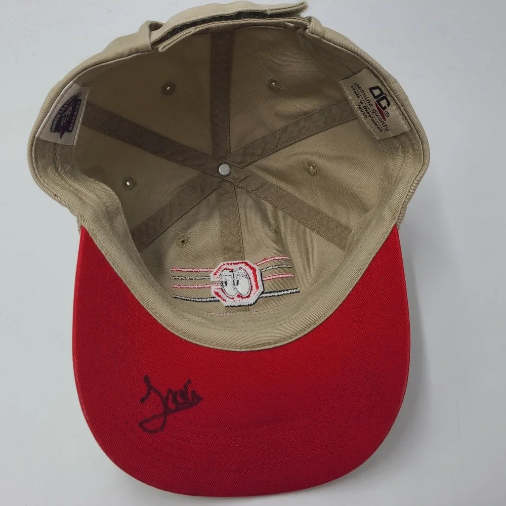 Youth Chattanooga Lookouts Hat Adjustable Outdoor Cap Beige Red MiLB Baseball